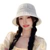 Wide Brim Fisherman Hat Knitted Bucket Hat Fashion Hollow Beach Cap  Summer