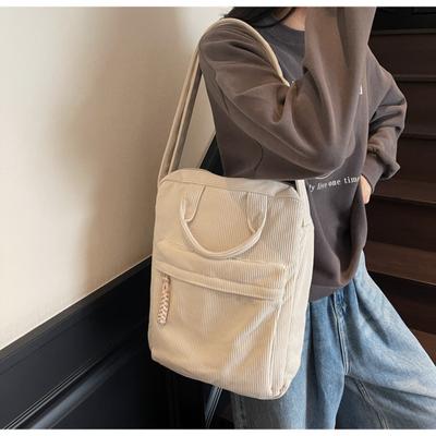 Stilvolle und einfache Schulter-Umhängetasche 2025 neuer Cord-Trend Computertasche Koreanische Version lässige Handtasche Damentasche