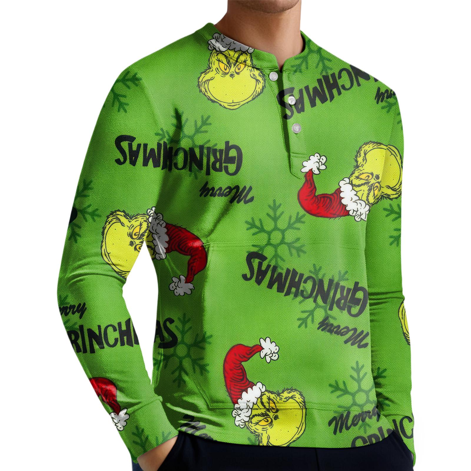 

Men s Casual Button-Down Sweatshirt Fashion Printed Long Sleeve Shirt Pullover XXXXL