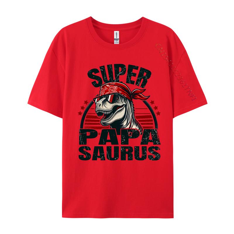 Papasaurus TRex Dino T Shirt Discount Round Neck Tshirts Family Cotton Tshirt Mens Super Papasaurus Sweatshirts S