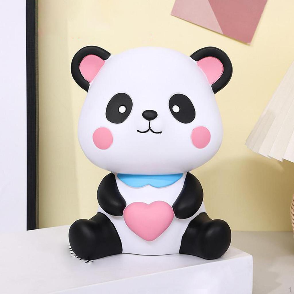 Money Bank Panda Sculpture Desktop Adorable Valentine's Day Ornament Saving Box Child