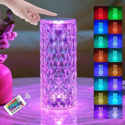RGB Bedside Lamp Remote Control Adjustable Brightness USB Rechargeable 16 Colors Table Lamp LED Night Light
