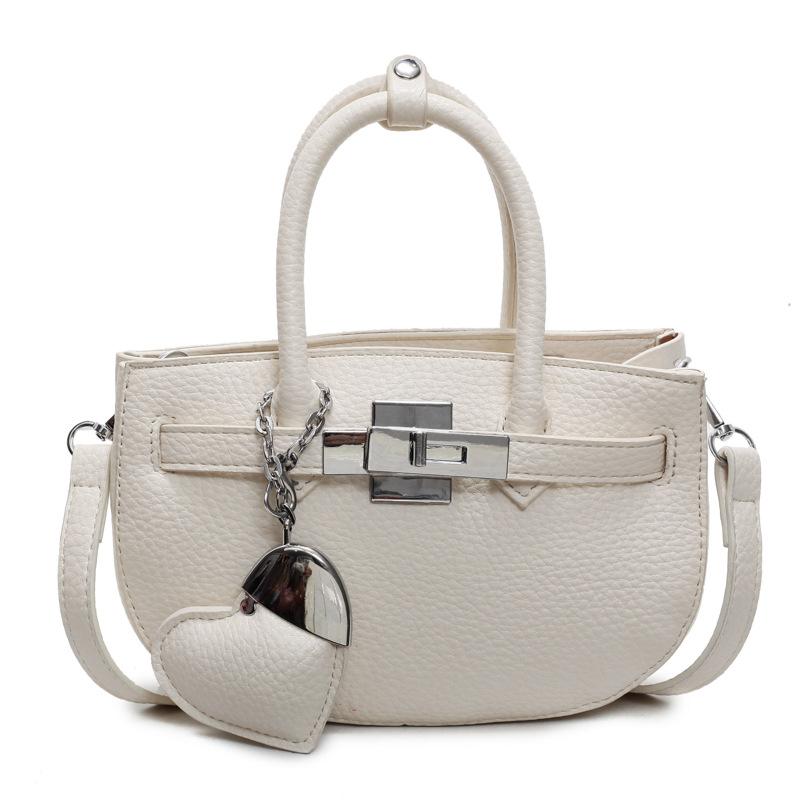 Wholesale Temperament Versatile High Sense Lychee Pattern Hand Carrying Bucket Bag Fashionable Foreign Style Messenger Platinum Bag Women
