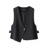Fashionable Women's Short Suit Vest Sleeveless Jacket with Camisole