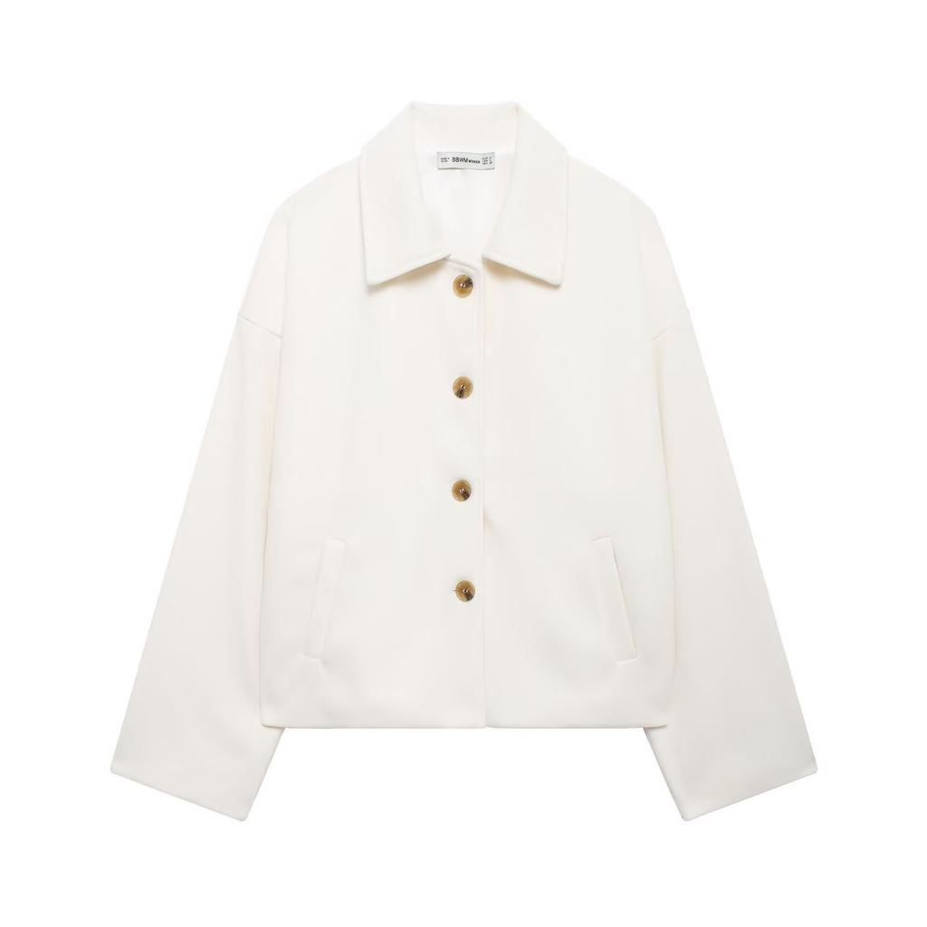 Women's Autumn and Winter Street Fashion Short Shirt Collar Lapel Woolen Coat