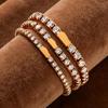 Elegant 4mm Zircon Women's Adjustable Stainless Steel Bracelet