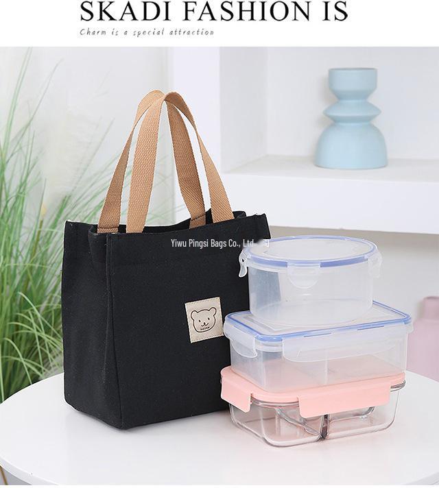 2024 Originale japanische Canvas-Tragetasche mit Reißverschluss - Vielseitige Damen-Eimer-Tasche für Bento-Lunchboxen