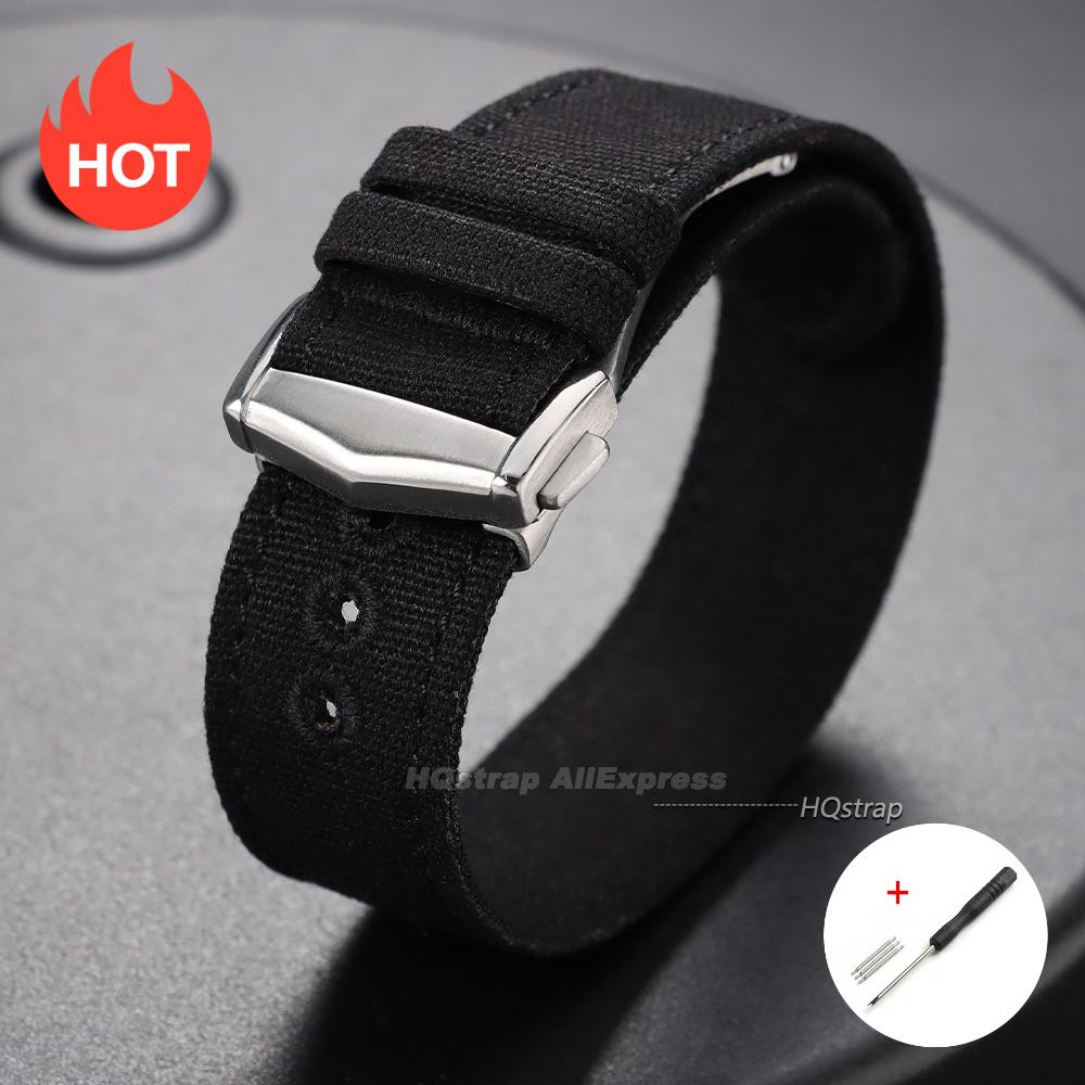 Nylon Canvas Watch Strap 20mm 22mm for Omega for Seiko Universal Bracelet Folding Buckle Sport Smartwatch Wrist Band Accessories