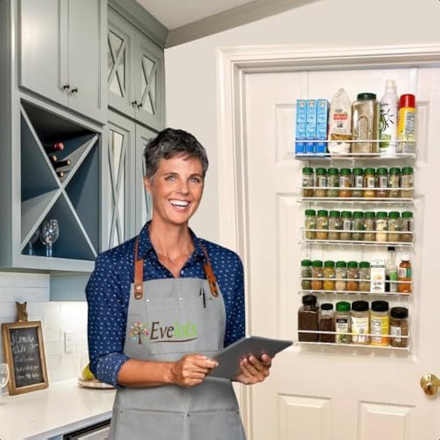 

Наддверный органайзер для кладовой 5-ярусная полка для специй вмещает до 64 специй и более регулируемые металлические корзины для кухни ванной комнаты S United States