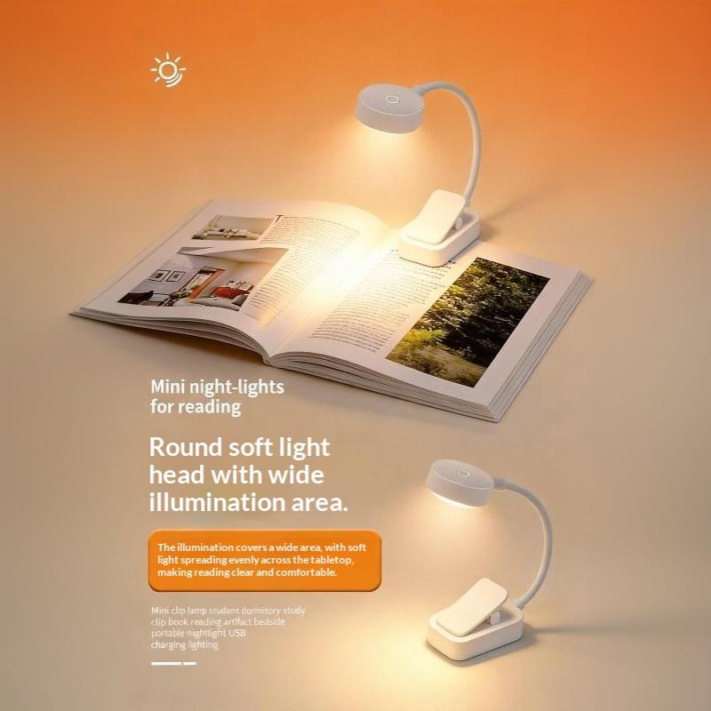 Clip On LED Reading Lamp USB Rechargeable Foldable Eye Friendly Book Light for Backcountry Camping Night Use