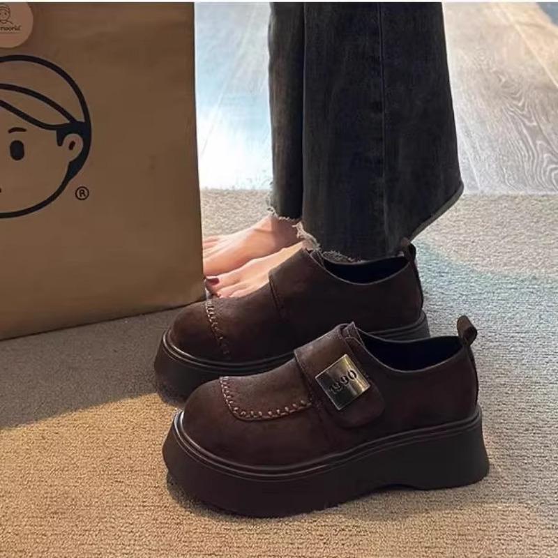 

Retro all-inclusive women s spring and autumn new platform single shoes fashion loafer small leather shoes 35