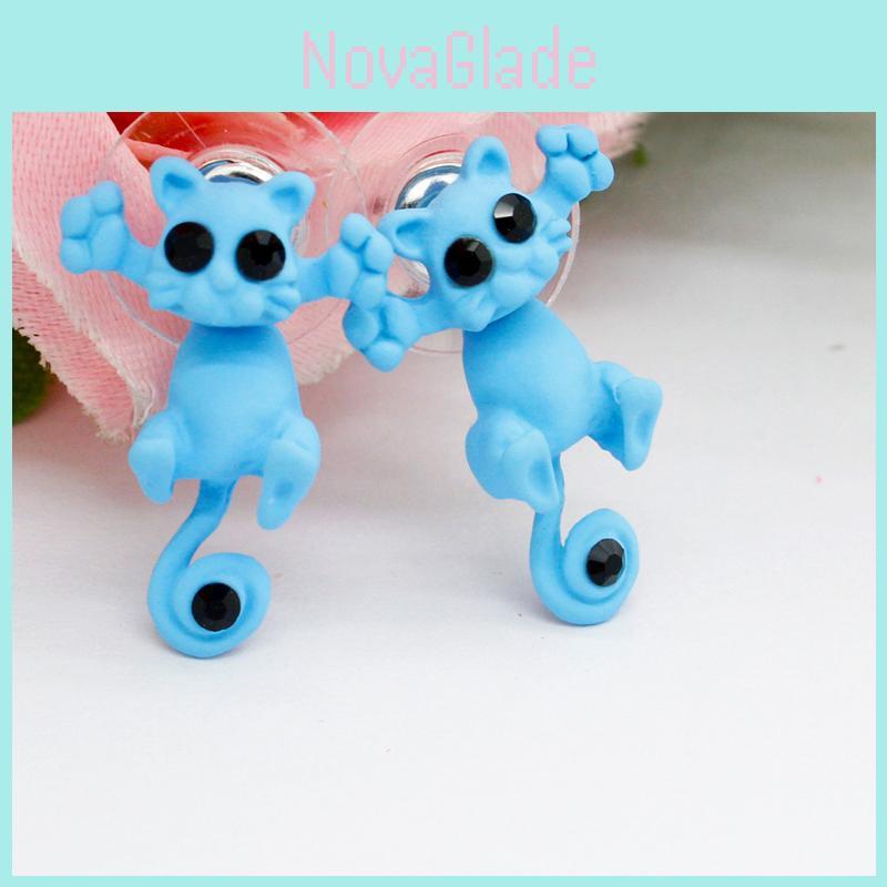 Adorable Cat 3d Kitten Stud Earring Cartoon Animal Earrings Fashion Jewelry