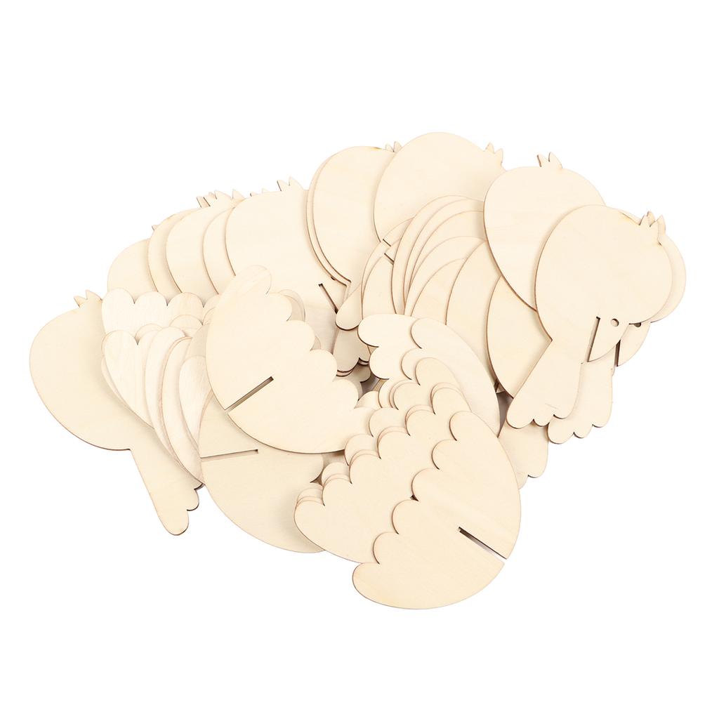 20 Stück Holz Vogel Ausschnitte DIY Innovative Stereoskopische Hängende Unfertige Holzscheiben mit Sisalseil für Basteln Heimdeko