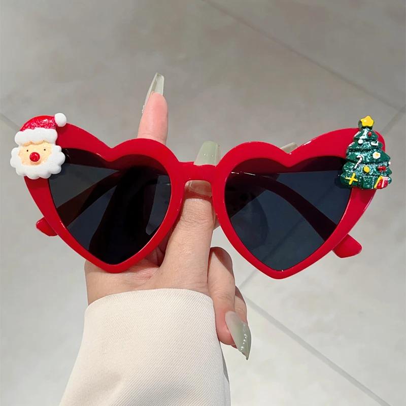 Heart Shaped Sunglasses Women New Cute Christmas Decorative Shades Fashion Original Design Festival Rave Sun Glasses