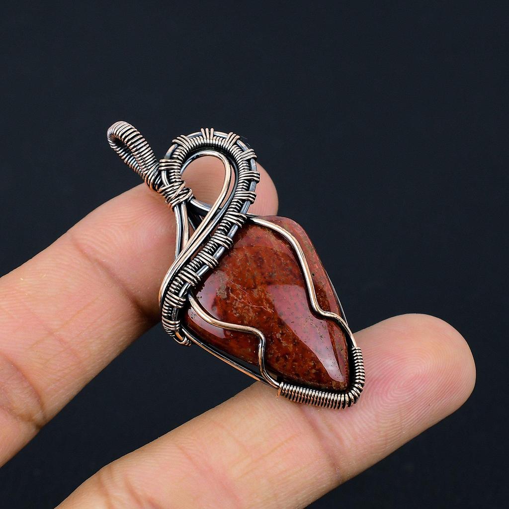 Bloodstone 999 Copper Wire Wrapped Pendant Handmade Gemstone Jewelry, Gifts For Wife Brand New Pendant