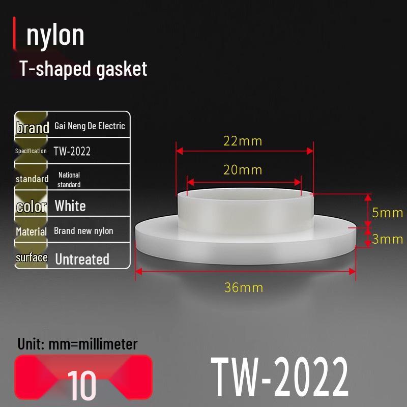 T-shaped Nylon Gasket Ring Screw Shaft Sleeve, Round Concave-Convex Insulation Pad, M2-M35