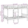 VidaXL Bunk Bed 80x200 Cm Solid Pine Wood, Low Bunk Bed Frame, Bedroom Furniture, Bed Frame 3308598