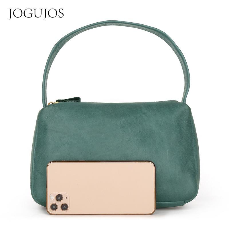 Leather women's bags, large-capacity armpit bags, portable shoulder bags, simple and fashionable vegetable tanned leather shoulder bags.