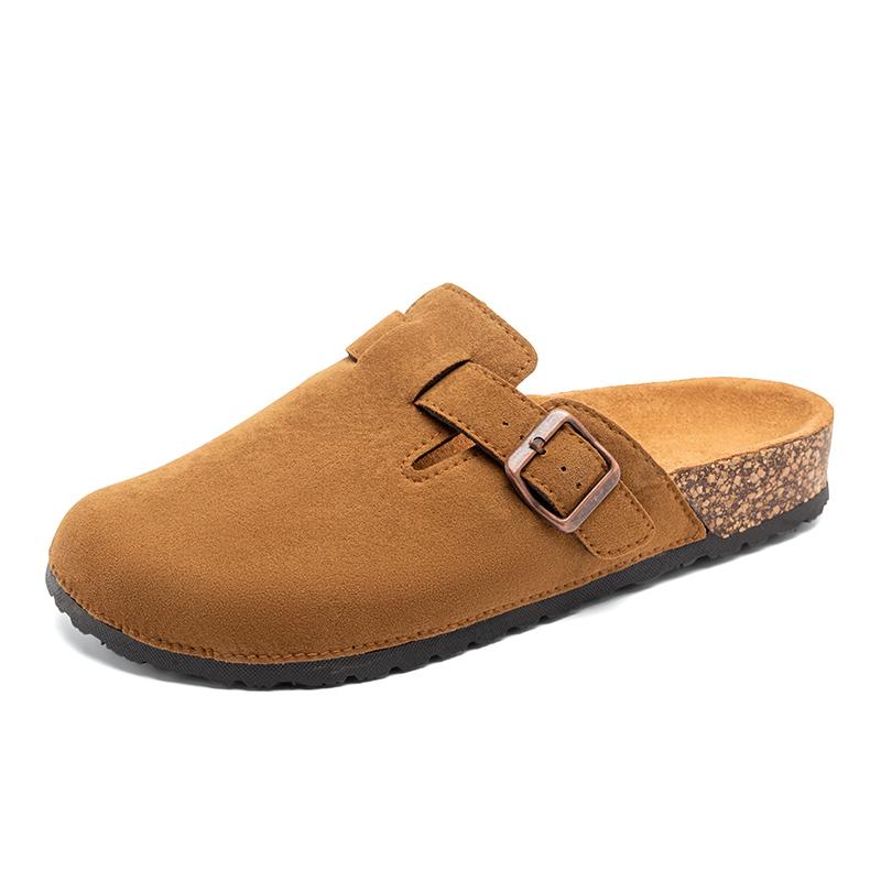 Shoes Fashion Men's Suede Mules Slippers New Women Clogs Cork Insole Sandals With Arch Support Outdoor Beach Slides Home Shoes