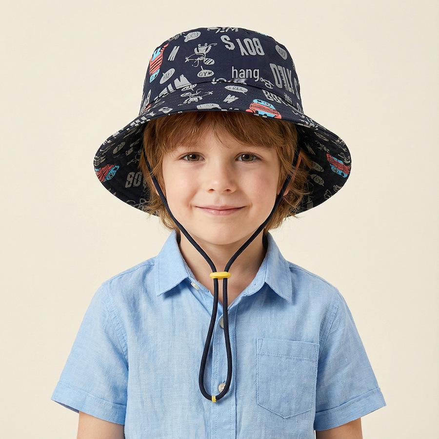 Spring & Summer Kids' Cotton Shark Bucket Hat - Wide Brim for Boys & Girls