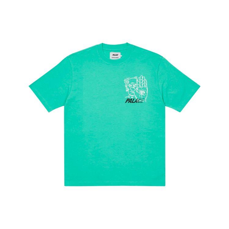 Palace X Cannondale Collaboration Mad Boy T-Shirt Mint Logo Print Crew Neck Short Sleeve Unisex Tops Mint-Green PAL-FW21-305 L