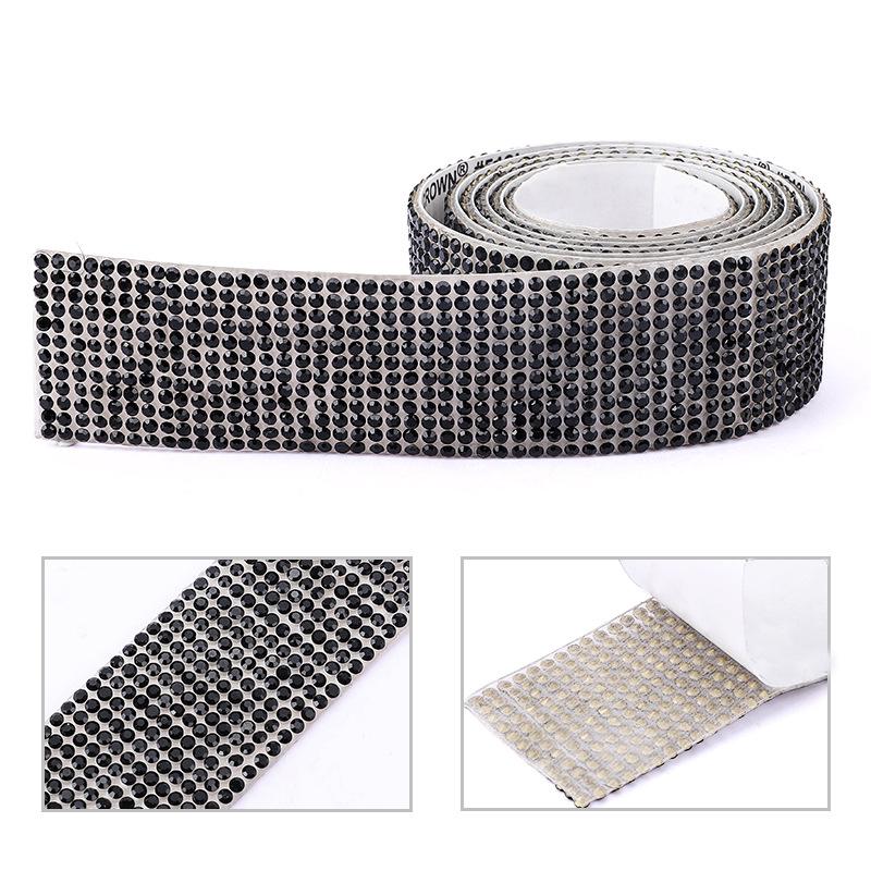 Autocolant cu stras de cristal autoadeziv de 1 metri, bandă cu diamante, autocolante cu sclipici pentru artizanat manual, decorarea telefonului auto