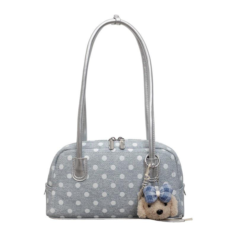 2026 Korean Polka Dot Bowling Handbag: Stylish Single Shoulder Underarm Bag