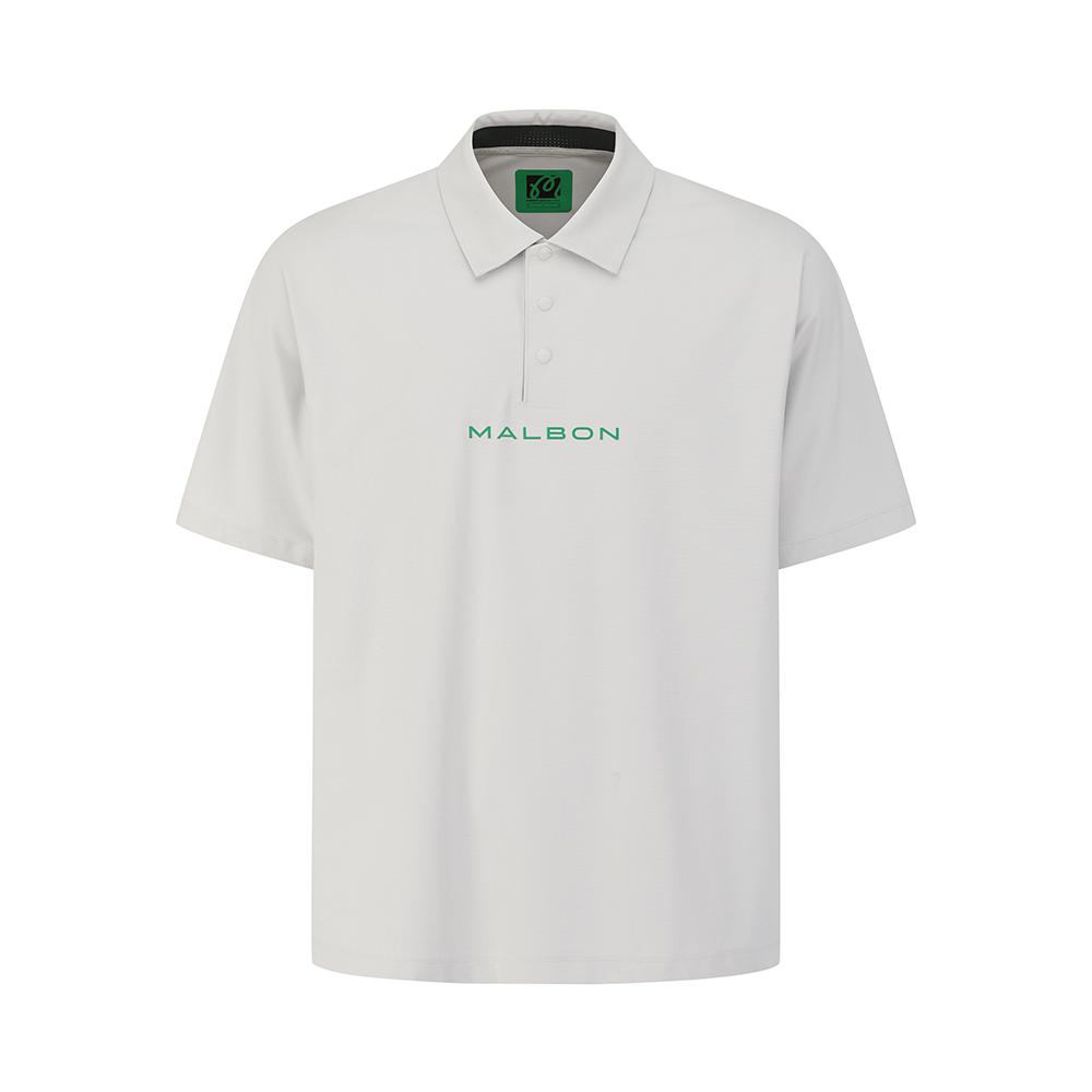 MALBON GOLF Performance Short Sleeve Polo Shirt Light Gray (Man)