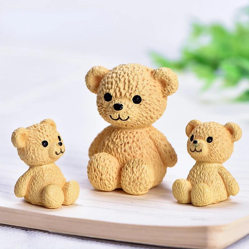 1pc Kawaii Bear Figurines Small Statue Fairy Garden Miniatures Ornament Dollhouse Home Decoration Accessories Decoration Jardin
