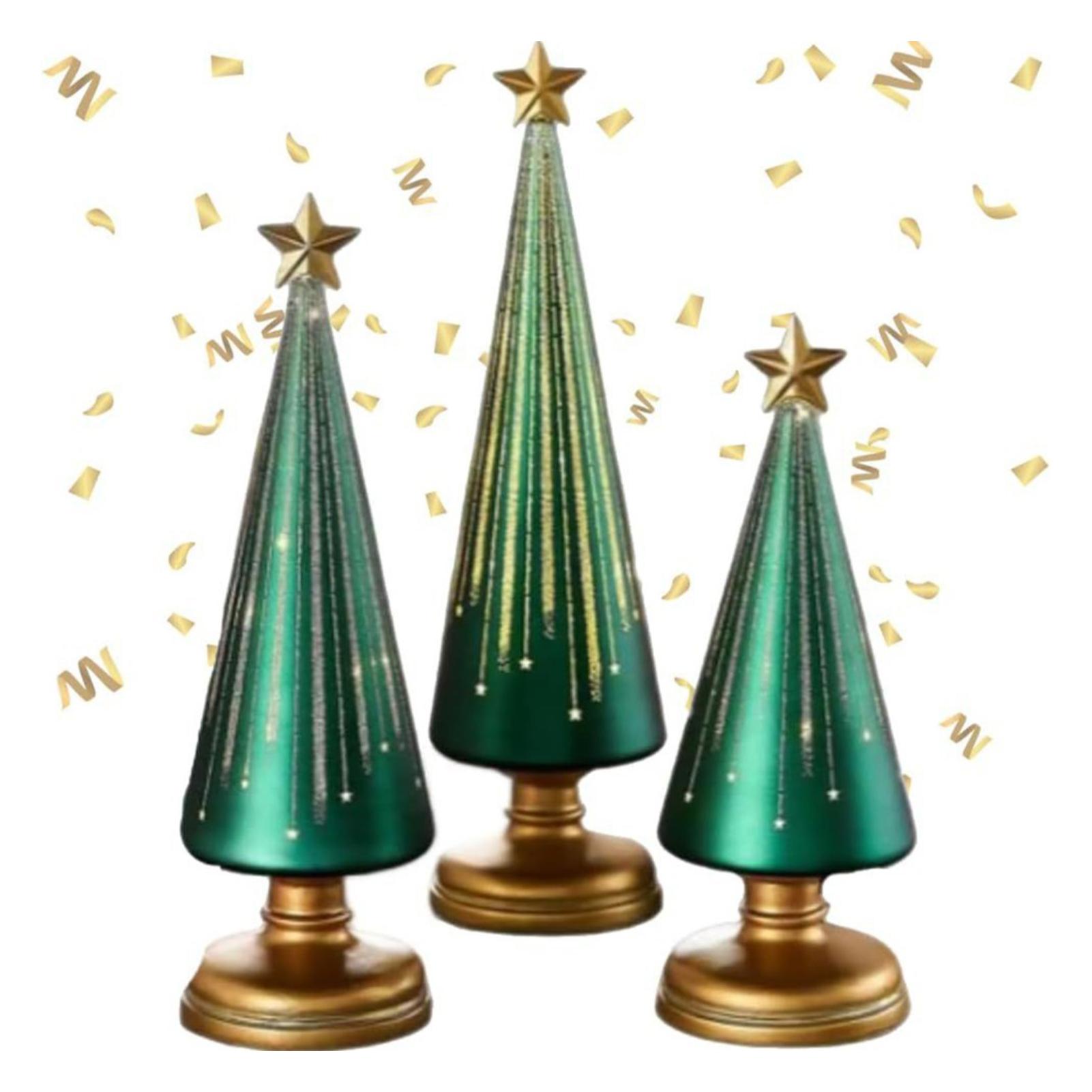 

2025 3PCS/SET Light Up Tree Christmas Decorations Christmas Tree Table Top Home Decor Party Decorations for Bedroom Living