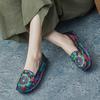 Fashion GKTINOO 2cm Natural Cow Genuine Leather Mixed Color Soft Soled Loafer Ethnic Moccasins Native Flats Shoes Women Big Size Comfy