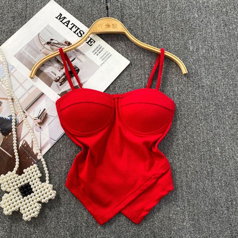 Pure Desire Sexy Outwear Silm Irregular Spaghetti-Strap Vest