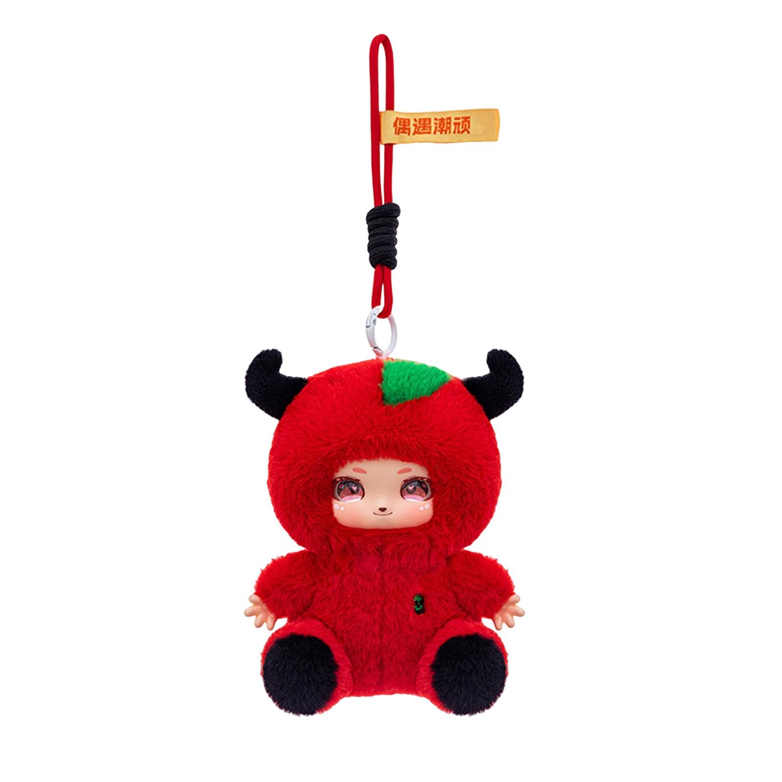 

Cartoon Cute Doll Plush Toy Keychain Small Pendant One Size червоний