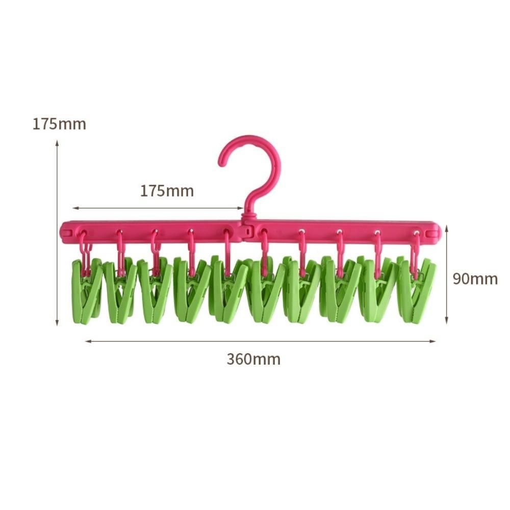 

Компактная вешалка для одежды с прищепками, вращающийся крючок для носков, сушилка для нижнего белья, бытовая розы красного