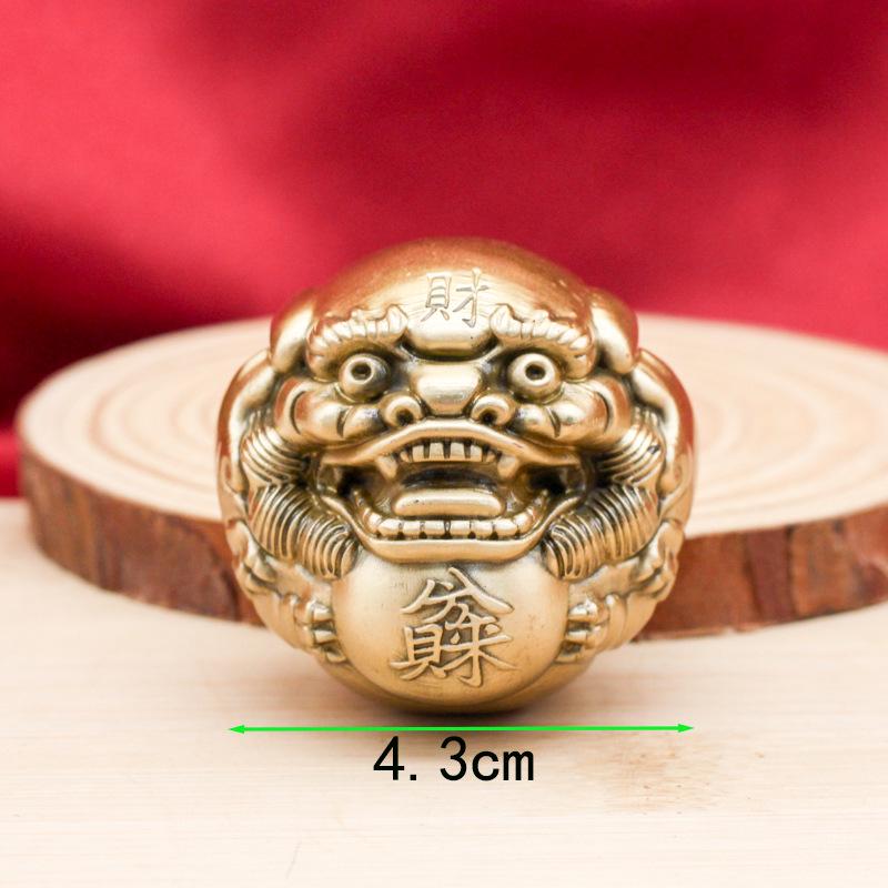 Brass Dragon & Phoenix Walnut Handballs: Retro Finger Exercise Copper Balls (Pair)