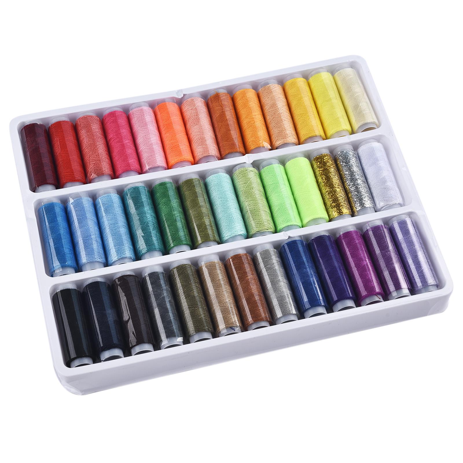 

30/38/39 Colors Polyester Machine Embroidery Sewing Threads Hand Sewing Thread Craft Patch Steering Wheel Sewing Supplies Kit