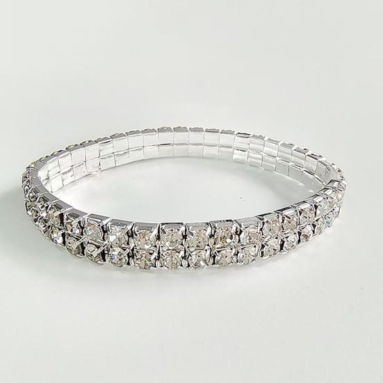 1 Set Damen Schmuckset Luxuriös Elegant Glänzend Voll Strassbesetzt Funkelnd Aufmachung Geschenk Einfache Braut Halskette Armband