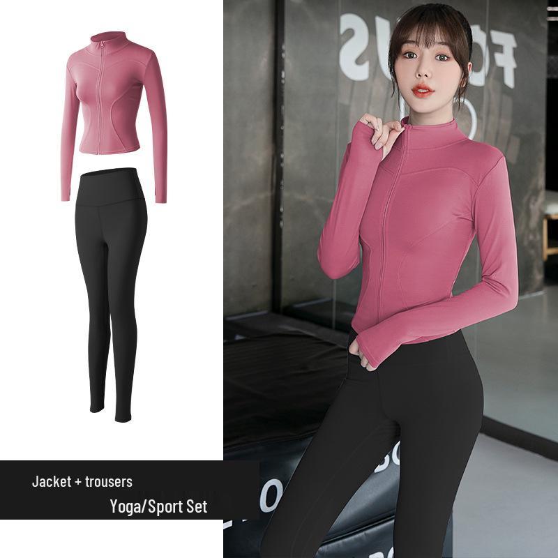 

Женский комплект спортивной одежды для йоги: Персиковая куртка и боди для бега и фитнеса Medium