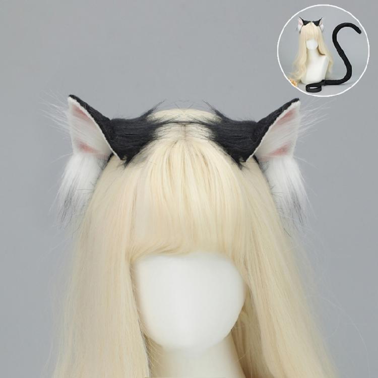 Halloween Cosplay Accessory Headband Furry Tail Cats Costume for Women Masquerade Christmas Halloween Role Play