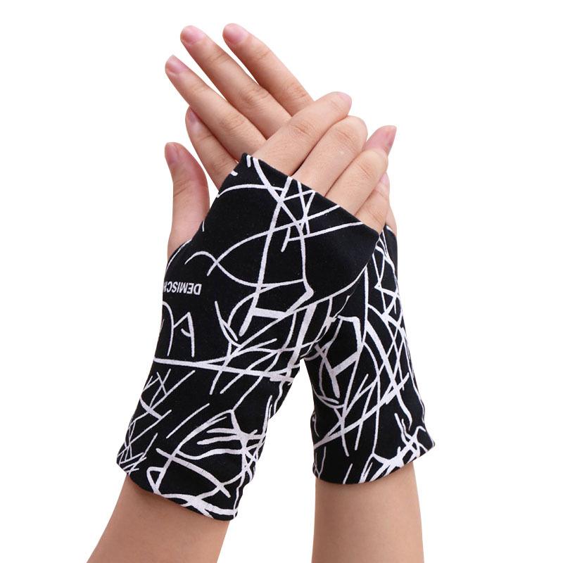 Unisex Thin Cotton Sun Protection Half-Finger Gloves for Summer Driving and Writing, Covers Scars