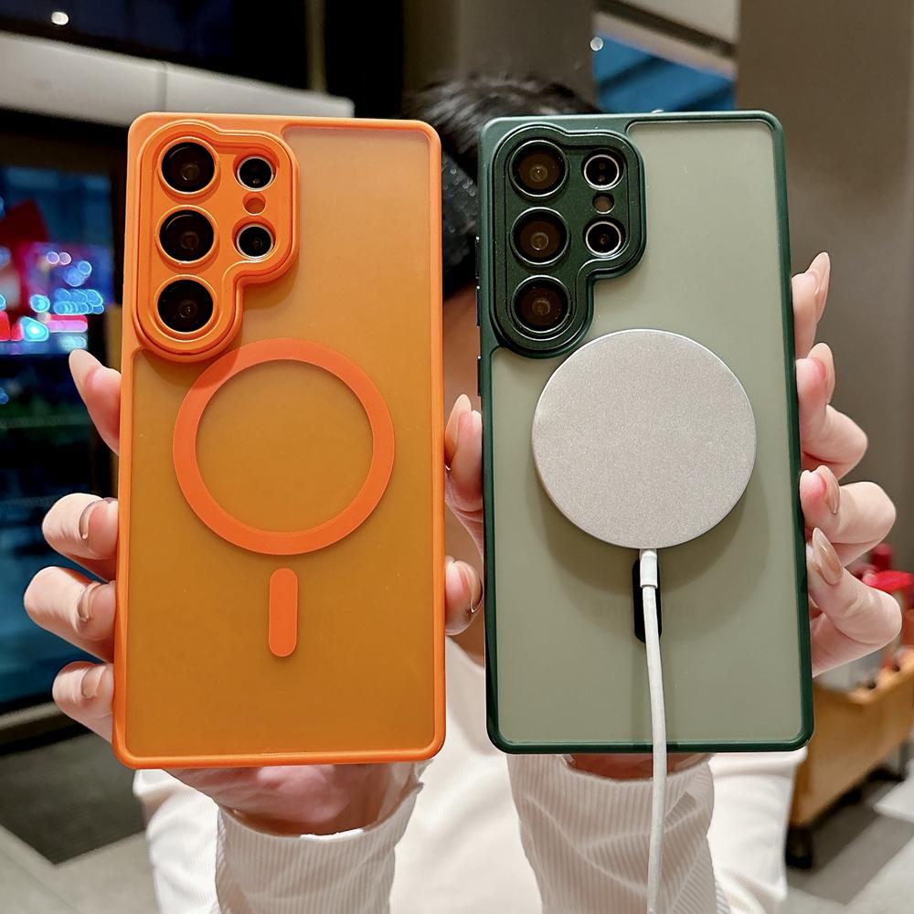 KEYSION Luxury Matte Translucent Magnetic Case for Samsung Galaxy S25 S26 Ultra 5G S26+ S25 FE Shockproof Armor Phone Cover