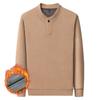 Men's 2025 Winter Fleece-Lined Thickened Sweatshirt with Single-Button Closure