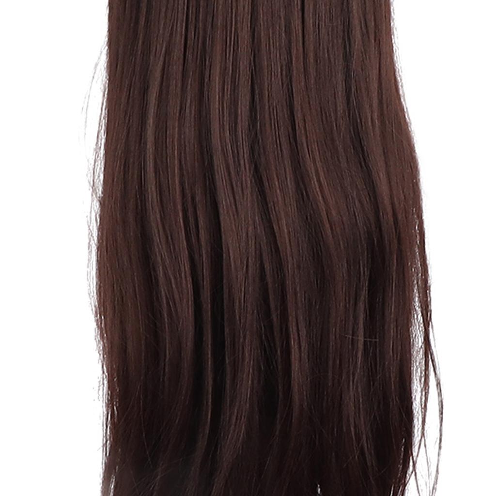 Langhaarige braune Schaufensterpuppe Kopf Hochtemperatur Synthetisches Haar Styling Übung Trainingskopf für Schönheitslehrer Studenten