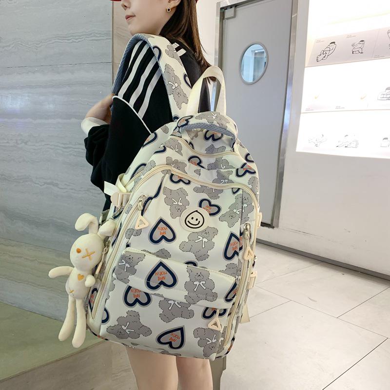 Large Capacity Cute Backpack for Girls - Suitable for Middle & High School Students, Grades 3-5, Double Shoulder Travel Bag