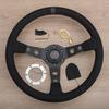 JDM Black Edition Suede Leather Steering Wheel Deep Dish Gaming Sport Steering Wheel for Racing