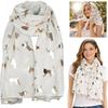 Polyester Animal Scarf Soft Shawl Wrap Creative Gift Cat Print Scarf