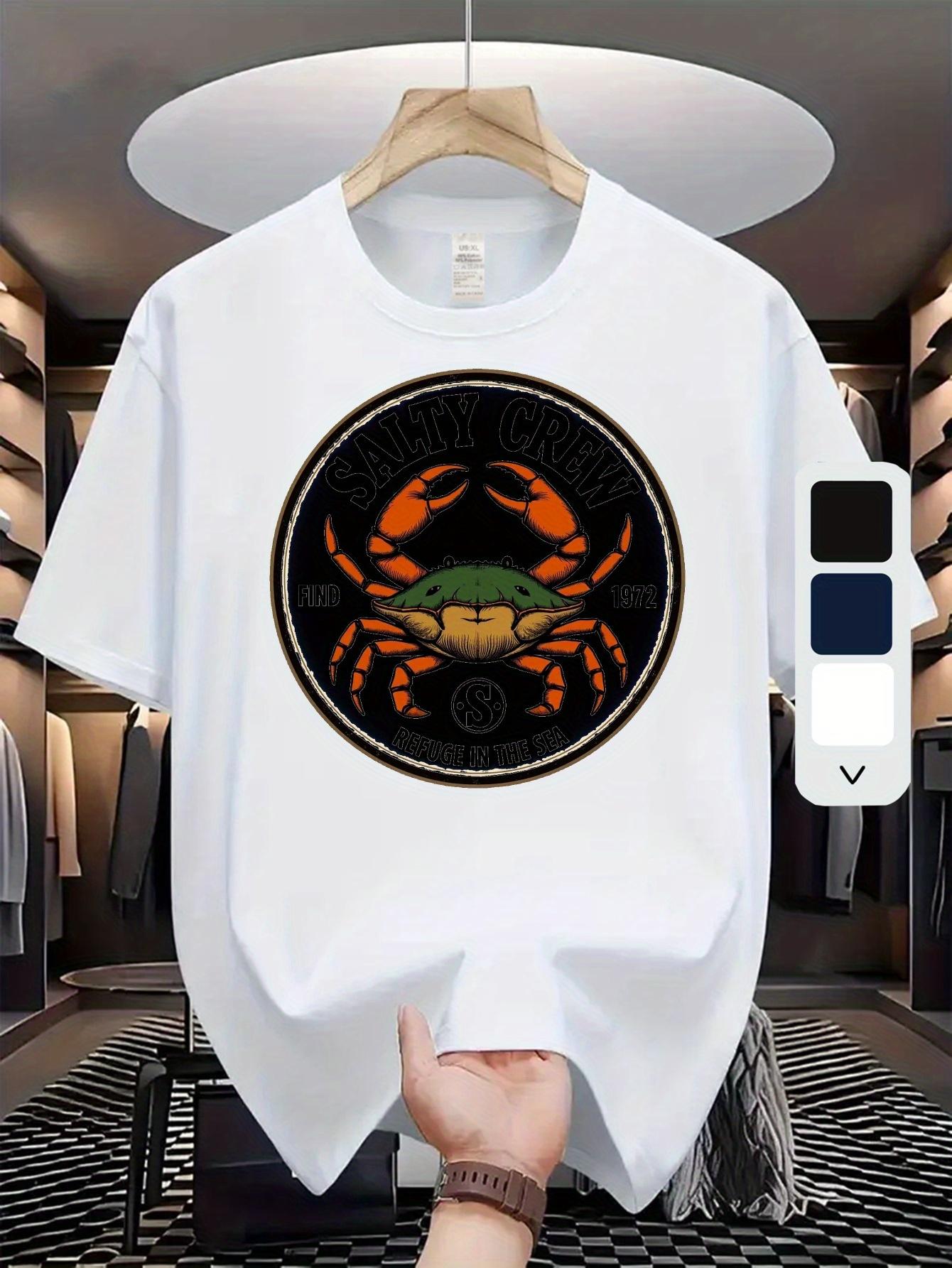 

lie Graphic T-shirt - White Crab Print Tee S