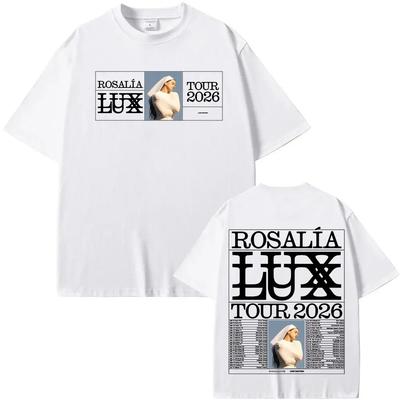 ROSALIA LUX Tour 2026 KOSZULKA 2026 ROSAIA Taka Sama Jak Oficjalna Strona Wysokiej Jakości Koszulka Bawełniana Harajuku Okrągły Dekolt T-SHIRTY