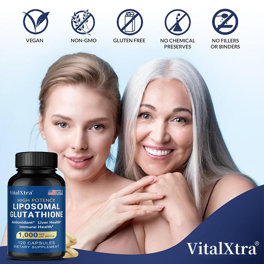 Glutathion liposomal à haute concentration, contenant de la vitamine C, 120 gélules