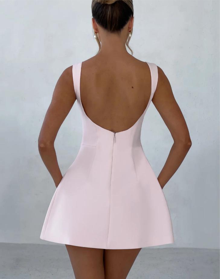 Women's Petite Sleeveless Summer Dress - Pear-Shaped, Waist-Slimming, Sweet and Simple Design